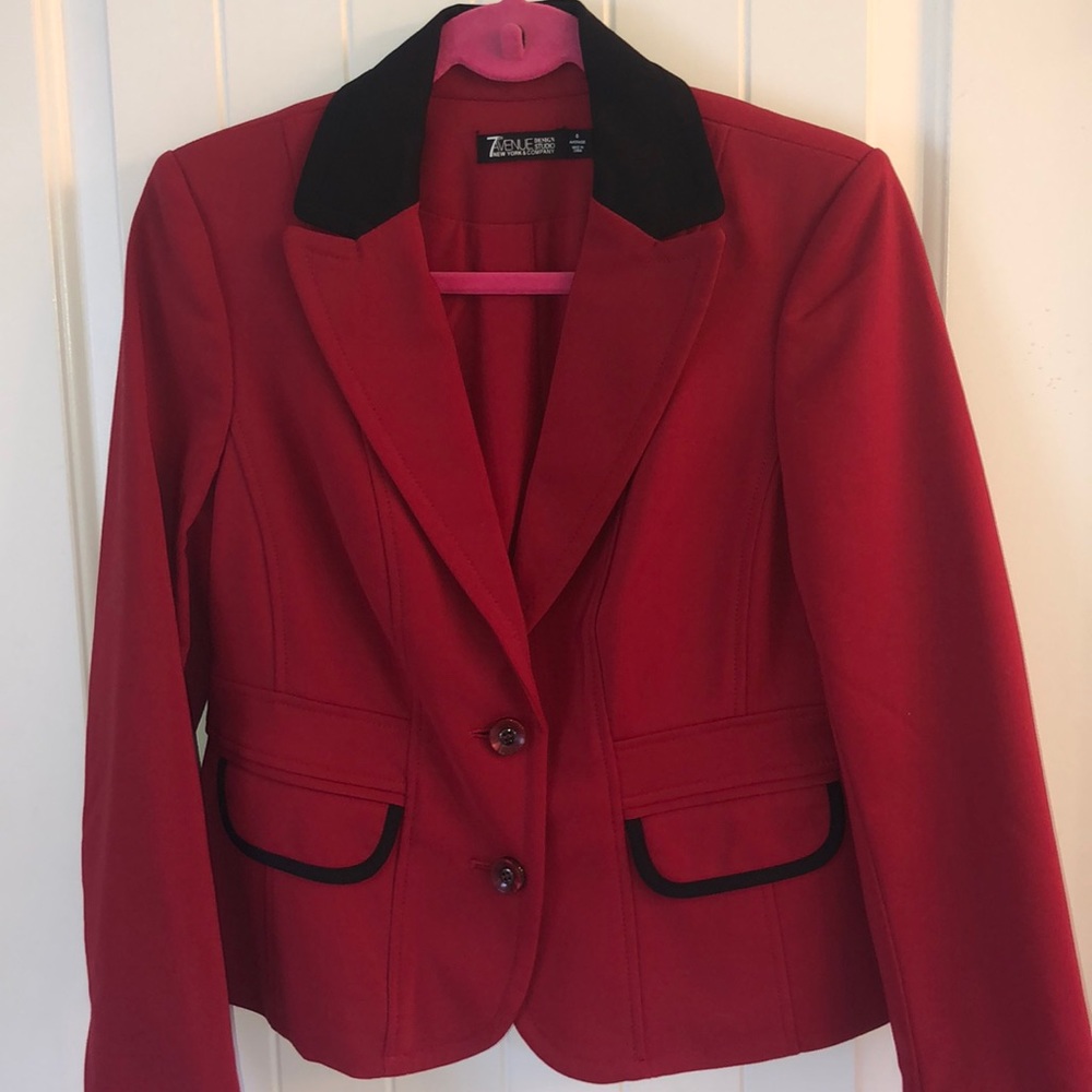 Red and black blazer